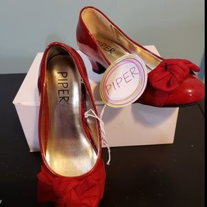Little girls, size 13, red Piper Dress Shoes